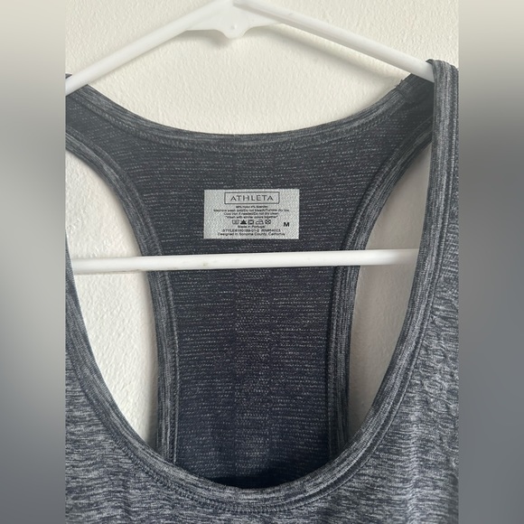 Athleta Cinch Side Racerback Fitted Tank Top Gray Size Medium - Picture 3 of 5